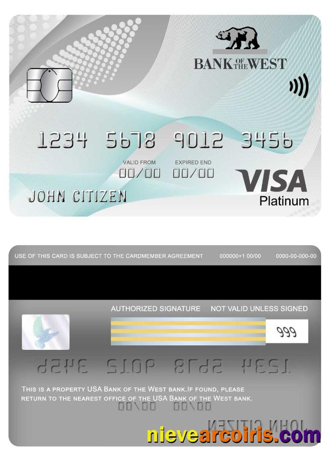 USA Bank of the West bank visa platinum card